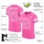 Custom Jersey Pink Mesh Pink-White Authentic Football