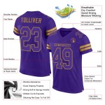 Authentic Football Custom Mesh Purple-Old Jersey Purple Gold