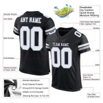 White-Silver Authentic Custom Black Mesh Jersey Football