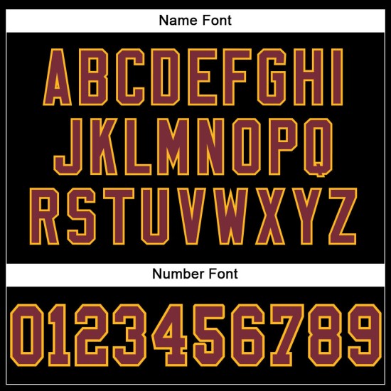 Burgundy-Gold Custom Football Mesh Jersey Black Authentic