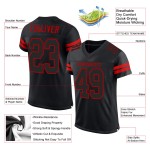 Jersey Black Mesh Football Custom Black-Red Authentic