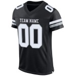 White-Silver Authentic Custom Black Mesh Jersey Football