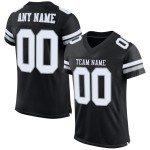 White-Silver Authentic Custom Black Mesh Jersey Football
