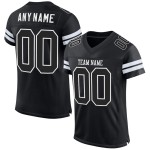 Football Custom Black-White Authentic Jersey Mesh Black