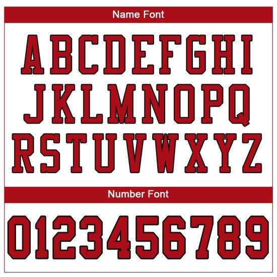 Football Authentic Custom Jersey Red-Black Mesh White