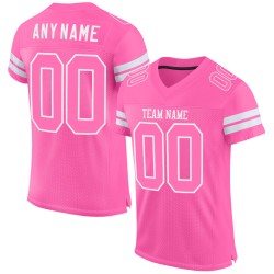 Custom Jersey Pink Mesh Pink-White Authentic Football