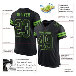 Football Green Black-Neon Mesh Custom Jersey Authentic Black