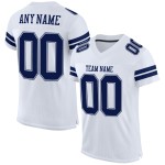 Navy-White Mesh Jersey Authentic Custom White Football