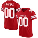 Red White Custom Jersey Authentic Mesh Football
