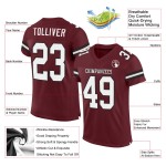 Custom Jersey Authentic White-Black Mesh Football Burgundy