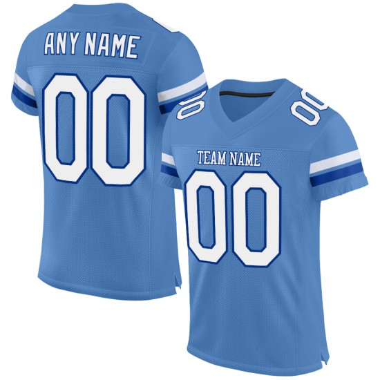 Football Blue Custom Mesh Light Jersey Authentic White-Royal