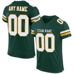 Football Authentic Custom Green White-Gold Jersey Mesh