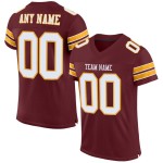 Mesh Football Jersey Authentic Custom White-Gold Burgundy