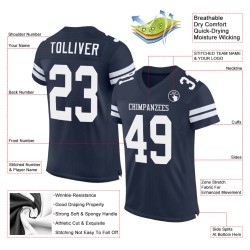 White Mesh Jersey Custom Football Navy Authentic