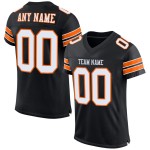 Authentic Custom Jersey White-Orange Football Black Mesh