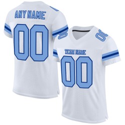 Light White Mesh Blue-Royal Authentic Football Jersey Custom