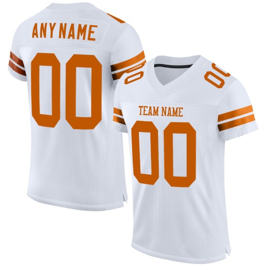 Orange Authentic Texas Custom White Jersey Mesh Football