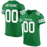 Authentic Green Grass Custom White Mesh Football Jersey
