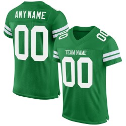 Authentic Green Grass Custom White Mesh Football Jersey