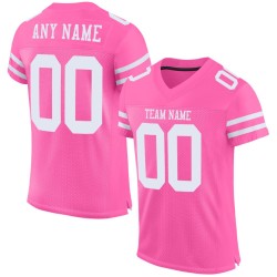 Football Jersey Authentic Pink White Custom Mesh
