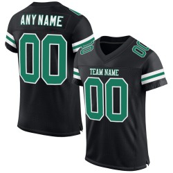 Black Jersey Custom Kelly Mesh Green-White Football Authentic