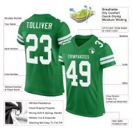 Authentic Green Grass Custom White Mesh Football Jersey