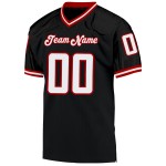 Authentic Black Throwback White-Red Football Jersey Mesh Custom