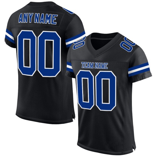 Custom Mesh Football Black Royal-White Jersey Authentic