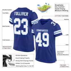 Royal Authentic Custom Football White-Light Jersey Mesh Blue