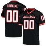 Authentic Black Throwback White-Red Football Jersey Mesh Custom