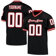 Authentic Black Throwback White-Red Football Jersey Mesh Custom