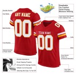 Custom White-Gold Authentic Mesh Jersey Red Football