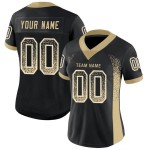 Vegas Football Gold-White Mesh Fashion Drift Custom Black Jersey