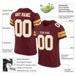 Mesh Football Jersey Authentic Custom White-Gold Burgundy
