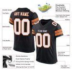 Authentic Custom Jersey White-Orange Football Black Mesh