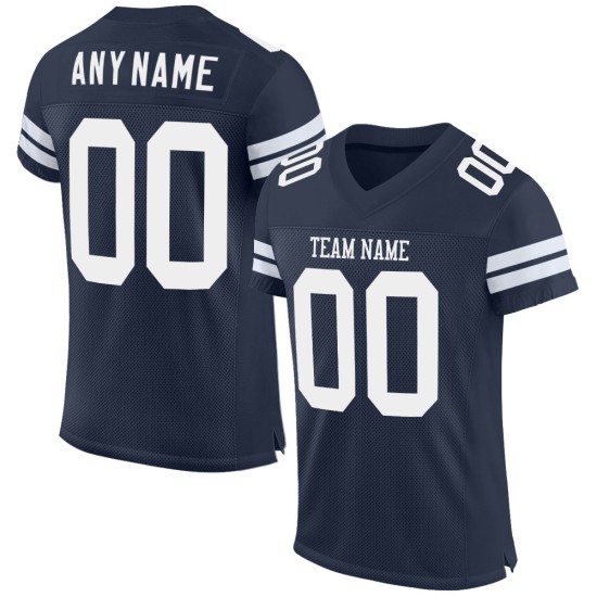 White Mesh Jersey Custom Football Navy Authentic