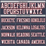 Custom Football Navy Mesh White-Red Jersey Authentic