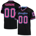 Throwback Blue Custom Black Mesh Pink-Powder Jersey Authentic Football
