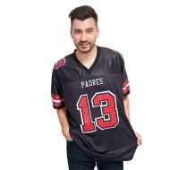 Black Football Jersey Red-White Custom Mesh Authentic
