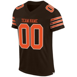 Jersey Custom Mesh Authentic Orange-White Football Brown