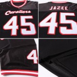 Authentic Black Throwback White-Red Football Jersey Mesh Custom