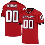 Throwback Football Red White-Black Jersey Authentic Mesh Custom