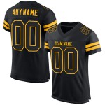Football Jersey Black-Gold Black Authentic Custom Mesh