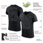 Black Custom Steel Jersey Mesh Football Gray Authentic