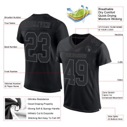Black Custom Steel Jersey Mesh Football Gray Authentic