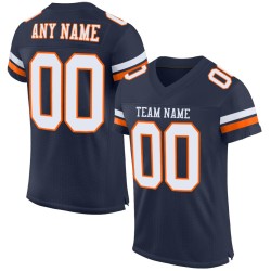 Jersey White-Orange Football Mesh Authentic Navy Custom