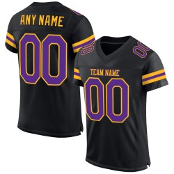 Mesh Football Jersey Custom Authentic Purple-Gold Black
