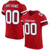 Authentic Jersey White-Black Red Football Custom Mesh