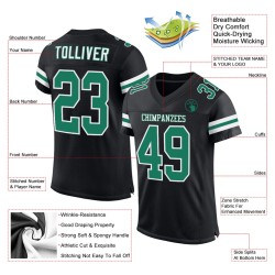 Black Jersey Custom Kelly Mesh Green-White Football Authentic