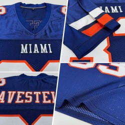 Jersey White-Orange Football Mesh Authentic Navy Custom